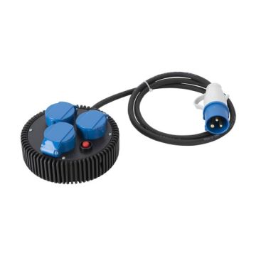 FANTON Multiprise RONDE Professionnelle 3 Prises CEE 2P+T 16A 200-250V 6h IP44 Câble 2 m avec disjoncteur - 42090