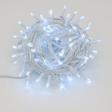 ETTROIT Catena Luminosa 300 LED, 30Mt, Luce Bianca, Cavo Bianco, IP65, Prolungabile, Effetto Flash , ghirlanda nataliza, negozi, balcone natale