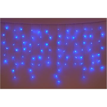 ETTROIT Tenda Luminosa 200 LED, 3Mt, Luce Blu, Cavo Bianco, IP65, Prolungabile, Effetto Flash , Con fili uniformi da 1 metro , ghirlanda nataliza, negozi, balcone natale