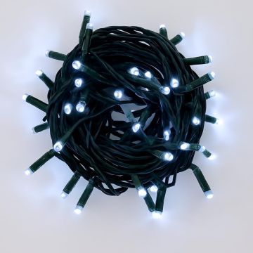 ETTROIT Catena Luminosa 100 LED, 10Mt, Luce Bianco, Cavo Nero, IP65, Prolungabile, Effetto Flash , ghirlanda nataliza, negozi, balcone
