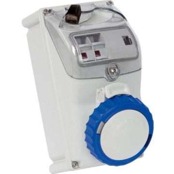 FANTON Wandsteckdose KEY BLOCK2P+T 16A 200-250V 6h IP67 mit Sicherungshalter - 73350