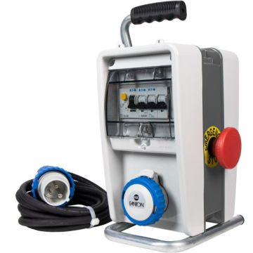 EOLO ASC construction site panel IP65 3 CEE 3Kw sockets, 4m cable with emergency button