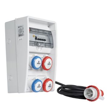 FANTON Tableau électrique de chantier 9kW ULISSE ASC IP65 2 prises CEE 16A 2 PRISES inclinées 380V avec bouton d&#39;urgence câble 4m 74318