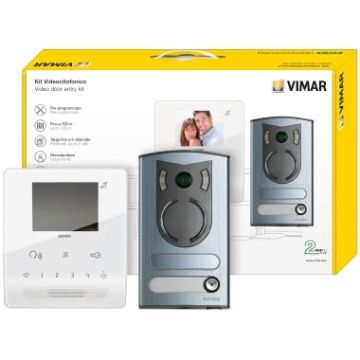VIMAR Elvox DueFili Plus Ein-/Zweifamilien-Farb-Video-Türsprechanlage 3,5-Zoll-Display 7539/m