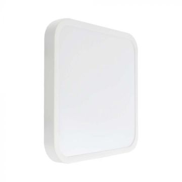 V-TAC VT-8624W-SQ Plafonnier LED 24W IP44 carré blanc 360° design moderne 4000K - sku 76281