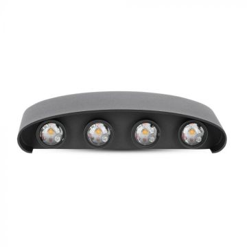 V-TAC VT-848 LED COBx8uds aplique up/down aplique aluminio negro 4000K IP54 - SKU 8620