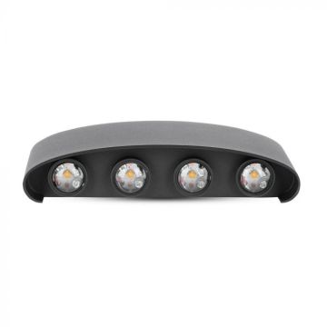 V-TAC VT-848 LED COBx8pcs applique haut/bas applique murale aluminium noir 4000K IP54 - SKU 8620