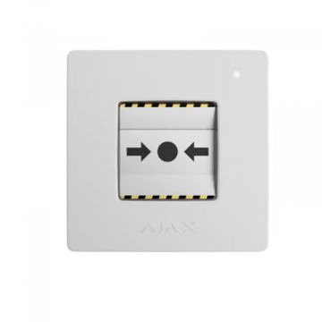 AJAX 87645.171.NC1 ManualCallPoint Jeweller Bianco Pulsante Manuale Wireless Programmabile per Allarmi e Scenari di Emergenza