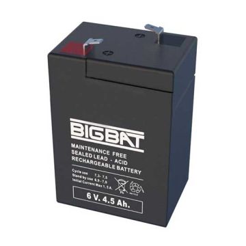 6V 4,5Ah wiederaufladbare VRLA-Batterie Elan BigBat - sku 00604