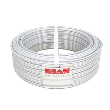 Combo cable microcoax 75Ω + 2x0,50mm² feeding wire for video surveillance systems white color hank 100m Elan - sku 082251