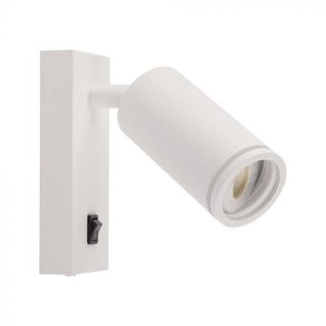 V-TAC VT-429 Portafaretto LED da Muro portalampada GU10 Orientabile applique con interruttore tipo lampada hotel - sku 10295