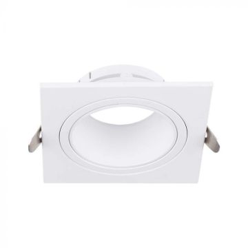 V-TAC VT-438 Recessed Square GU10 LED Spotlight in Polycarbonate and metal White Color - sku 10297