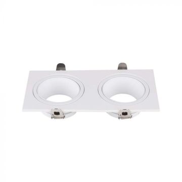 V-TAC VT-439 Recessed Double LED Rectangular 2*GU10 Polycarbonate and Metal White Color - sku 10298