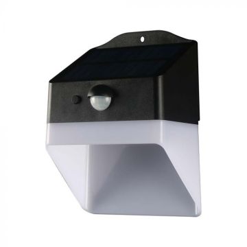 V-TAC VT-422 Lampada solare LED 2W panda wall light nero e bianco da parete con Pannello fotovoltaico e sensore movimento 4000K IP65 - 10309