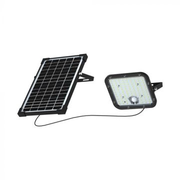 V-TAC VT-432 30W schwarzer LED-Strahler mit Solarpanel und Fernbedienung Flutlicht mit Bewegungssensor 4000K - 10310