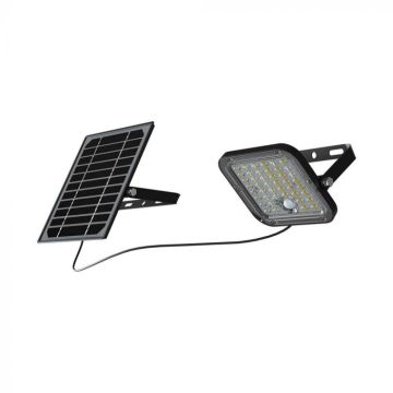 V-TAC VT-411 10W black led spotlight with solar panel and remote control Floodlight with motion sensor 4000K - 10314