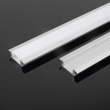 V-TAC VT-8156 Profilo in Alluminio per striscia led colore Silver Strip led copertura satinata 2mt 2000*24.7*7mm - 10320