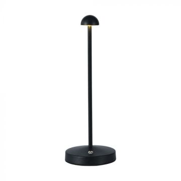 V-TAC VT-1073 LED-Tischlampe 1,6 W cct 3in1 schwarze Farbe wiederaufladbar mit USB C Touch Dimmbar 105*295 mm – 10328