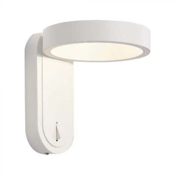 V-TAC VT-1180 Applique LED 5W tête orientable applique ronde 2en1 3000+4000K IP65 corps blanc - SKU 10447