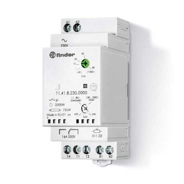 Light dependent relay - 1 changeover 16A screw terminal DIN connection 2 modules Type 11.41 Finder 114182300000