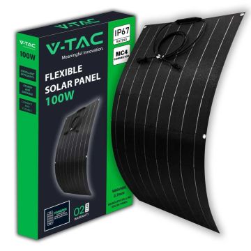 V-TAC VT-10100 Panneau solaire photovoltaïque flexible 100W pour camping-cars - module repliable pour centrale électrique