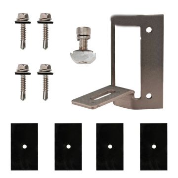 V-TAC Kit de supports en acier pour fixer des panneaux solaires sur tôle ondulée - installation horizontal (jeu de 5 pièces) - 11585