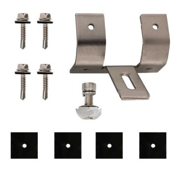 V-TAC Kit of steel brackets fixing solar panels on corrugated sheet metal - vertical installation (5-piece set) - 11585