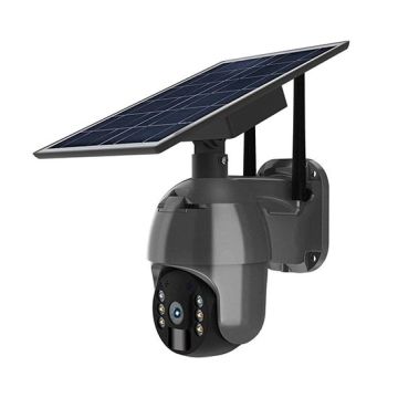 V-TAC Smart VT-11024-WIFI Caméra solaire speed dome IP PT WiFi Full HD 1080p 3.6mm auto-alimentée avec panneau solaire, capteur PIR et audio IP65