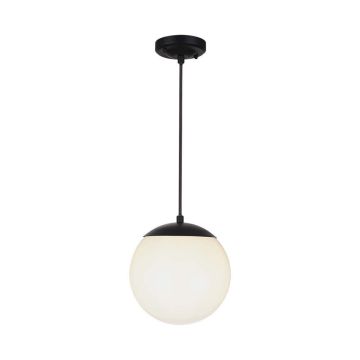 V-TAC VT-1226 LED ceiling lamp holder E27 Opal sphere pendant lamp Black color 200mm IP44 - 11825