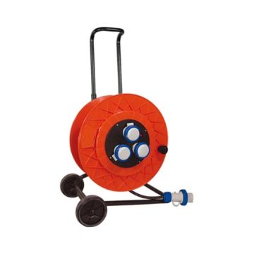 Cable reel 50m 3-sockets 2P+E 16A 230V trailer-mounted GOLIA Fanton 12160