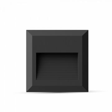 V-TAC VT-1152 Applique murale LED 2W blanc chaud 3000K carré noir IP65 - SKU 1323