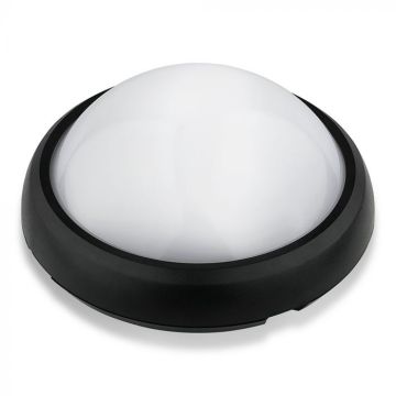 V-TAC VT-8015-B Plafoniera LED rotonda 12W lampada luce 3000K corpo nero IP54 - sku 1349