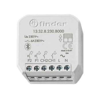Single function relay actuator with Bluetooth suitable for electric roller blinds and shutter Type 13.S2 YESLY 6A Finder 13S28230B000