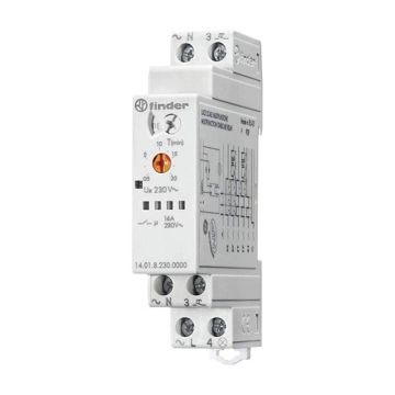 16A Multifunktions-Treppenhaus-Lichtautomaten mit 8 Funktionen schraubklemmen DIN Tragschiene Typ 14.01 Finder 140182300000