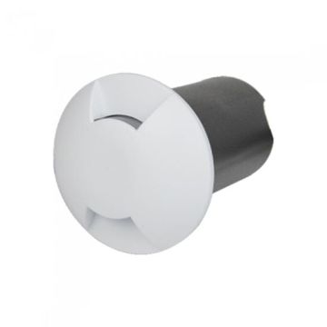 V-TAC VT-1161 Faretto incasso segnapasso led 1W 2 fasci bianco freddo 6400K rotondo in alluminio bianco IP67 - sku 1467