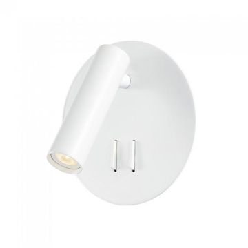 V-TAC PRO VT-2963 lampada da muro applique hotel doppia fonte led  3W + SMD 6W 3000K bianco 2 pulsanti on/off IP20 - sku 1489