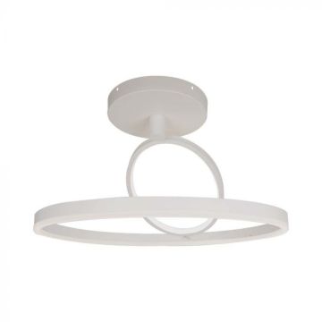 V-TAC VT-7907 Lampadario LED moderno 2 Cerchi 38W in Metallo corpo Bianco 50*20cm luce 4000K - 14985