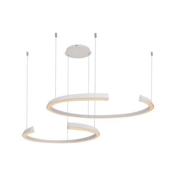 V-TAC VT-7914 LED pendant chandelier with 2 spaced crescent moons 48W in Metal body White 110*80*120cm 3000K Triac Dimmable - 14992