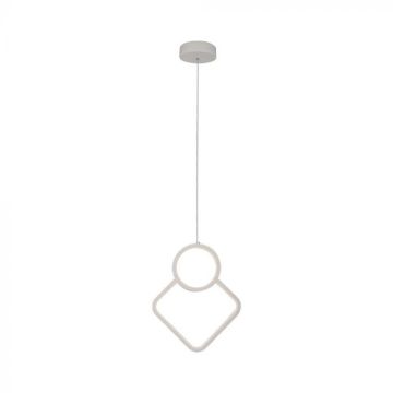 V-TAC VT-7917 12W pendentif LED lustre design rhomboïdal moderne 28*180cm corps blanc 4000K - 15338