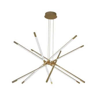 V-TAC VT-7922 Lampadario LED Dimmerabile design moderno con 12 luci tabular 42W a sospensione in Metallo Colore Oro 85*31*120cm 3000K - 15343