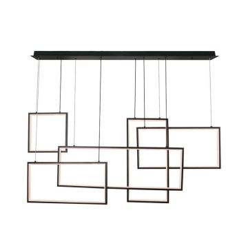 V-TAC VT-7923 Lustre suspendu LED dimmable rectangles et carrés suspendus 45W au Design Moderne 120cm Couleurs noir 3000K - 15344