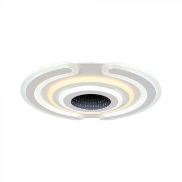 V-TAC VT-7960 Dekorativer 95-W-LED-Kronleuchter, dimmbar, 3D-Effekt mit Fernbedienung, d52 x 5 cm, CCT 3in1, 3000 K + 6500 K – 15358