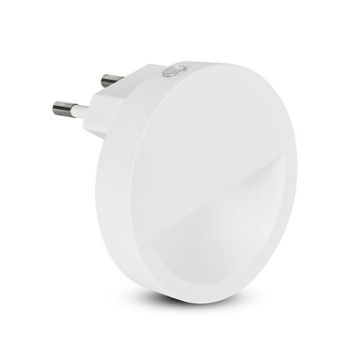 V-TAC PRO VT-86 0,45W Led night light chip samsung warm white 3000K round blanc shape with sensor Light - sku 20017