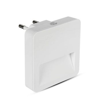 V-TAC PRO VT-86  0,45W Led night light chip samsung warm white 3000K square blanc shape with sensor Light - sku 20019