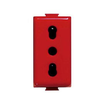 BTICINO A5180R MATIX 2P + T 10 / 16A red bypass socket for special users