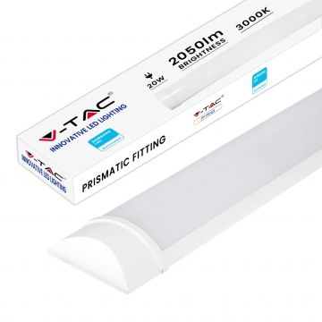 V-TAC VT-8-20 ceiling light thin prismatic led tube samsung chip 20W 100lm/W 60cm 3000k IP20