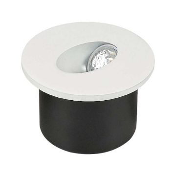 V-TAC VT-1109 Faretto LED segnapasso da incasso rotondo colore bianco 3w luce bianco caldo 3000k - sku 211207