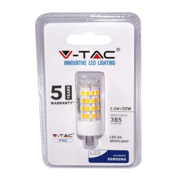 V-TAC PRO VT-234 ampoule chip LED samsung smd 3.2W G4 300° 385LM blanc naturel 4000K - SKU 21132