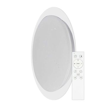 V-TAC VT-8401 Plafonnier LED 40W corps blanc rond 47cm lumière effet étoilé 3en1 dimmable avec télécommande - sku 2114741