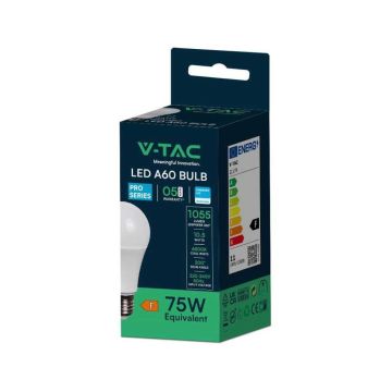 V-TAC PRO VT-211 Lampadina led E27 10.5W chip Samsung SMD A60 bianco freddo 6400K - SKU 21179